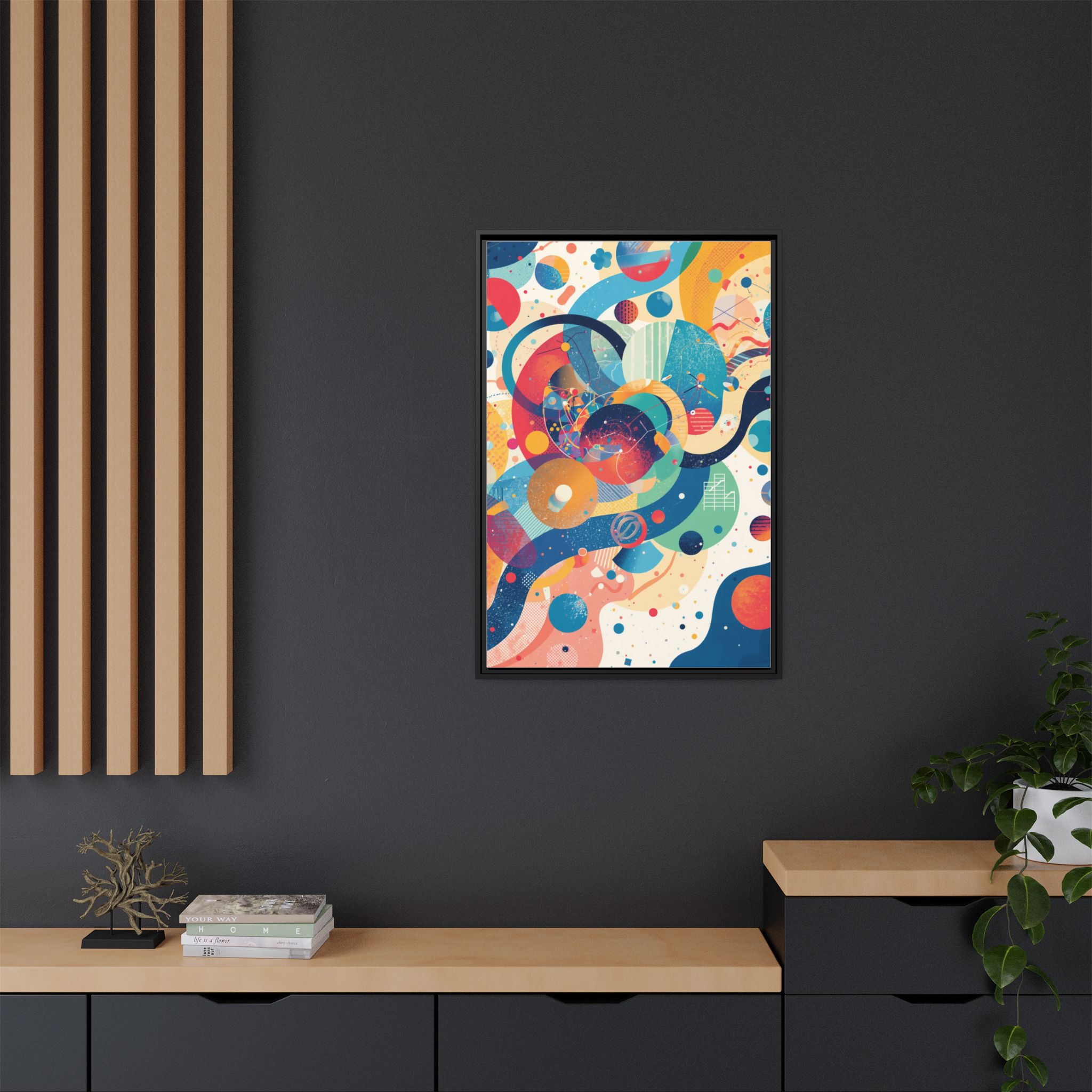 Abstract Colorful Orbit Framed Canvas Print – 24x36" - Image 4
