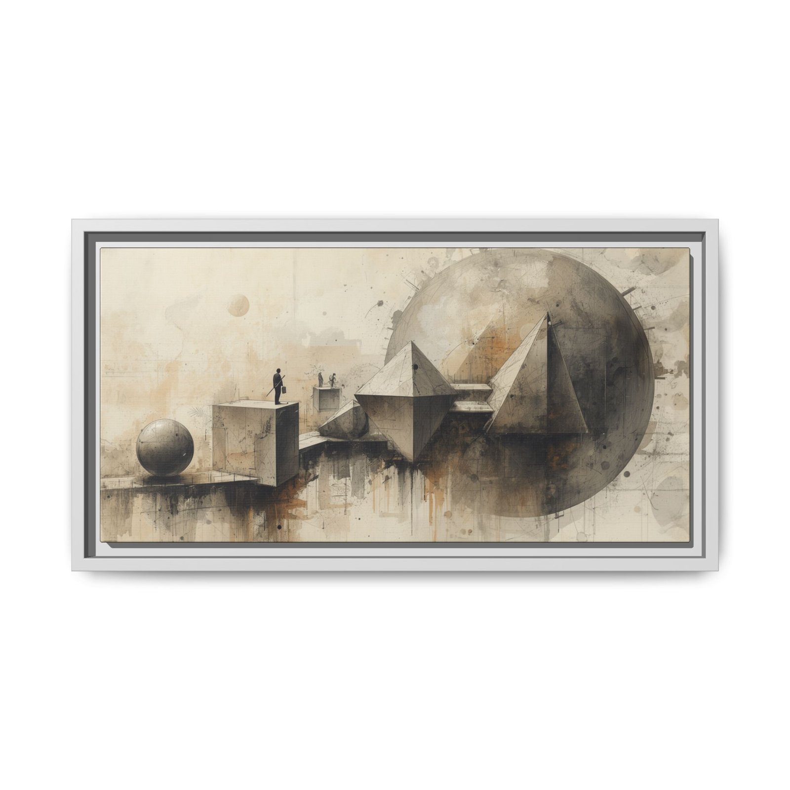 Abstract Geometric Matte Canvas FRAMED 20x10" - Image 5
