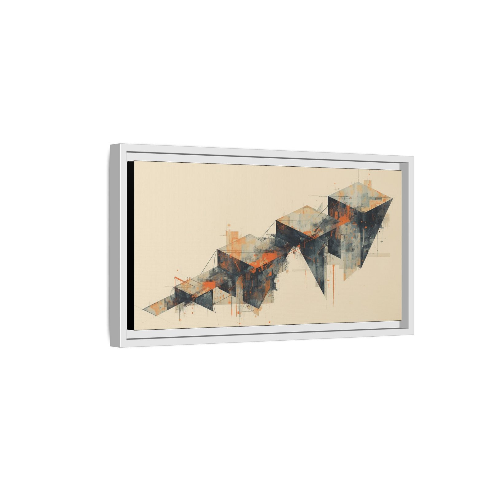 Abstract Geometric Matte Canvas Wall Art FRAMED 20x10" - Image 6
