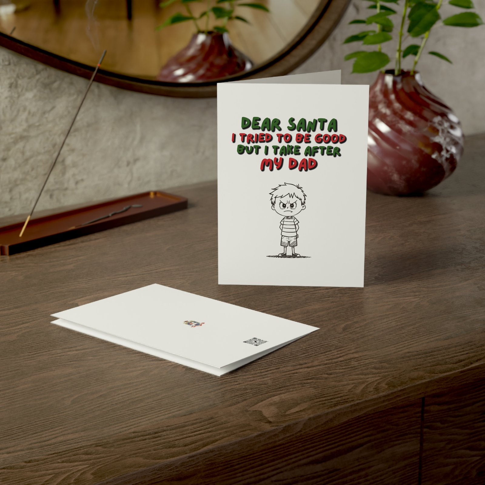 Funny Christmas Card – “Dear Santa I Tried to Be Good But I Take After My Dad” - Image 5