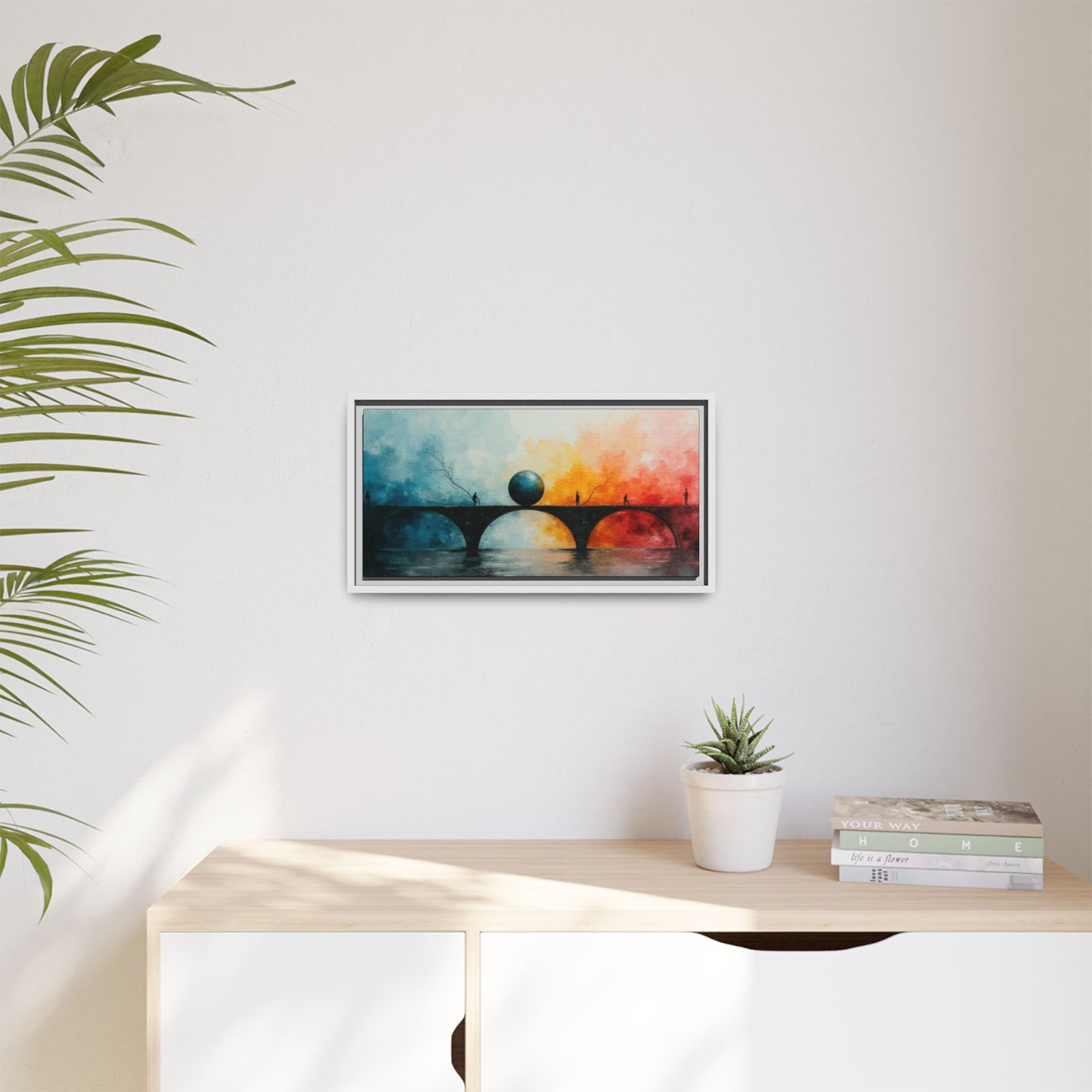 Abstract Bridge Sunset Matte Canvas FRAMED 20x10" - Image 7