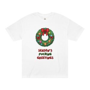 Holiday Tee — 'Season's Fucking Greetings' Wreath Christmas Shirt