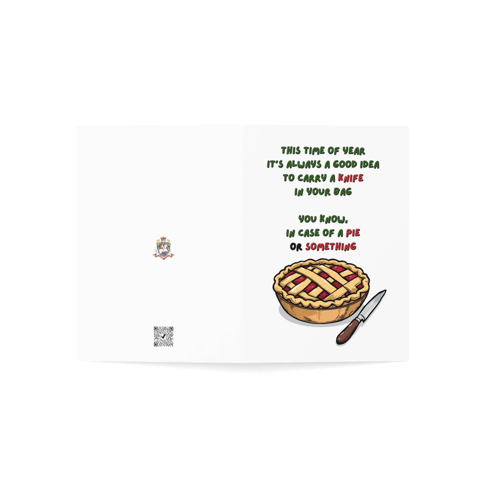 Humorous Thanksgiving Card — "Carry a Knife in Case of Pie" Greeting Card - Image 23