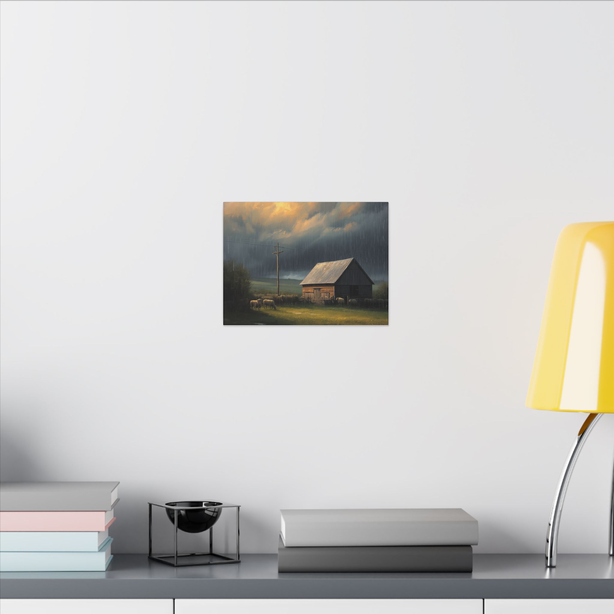 Impressionist, Stormy Evening Farm, Matte Canvas 12x9" - Image 4