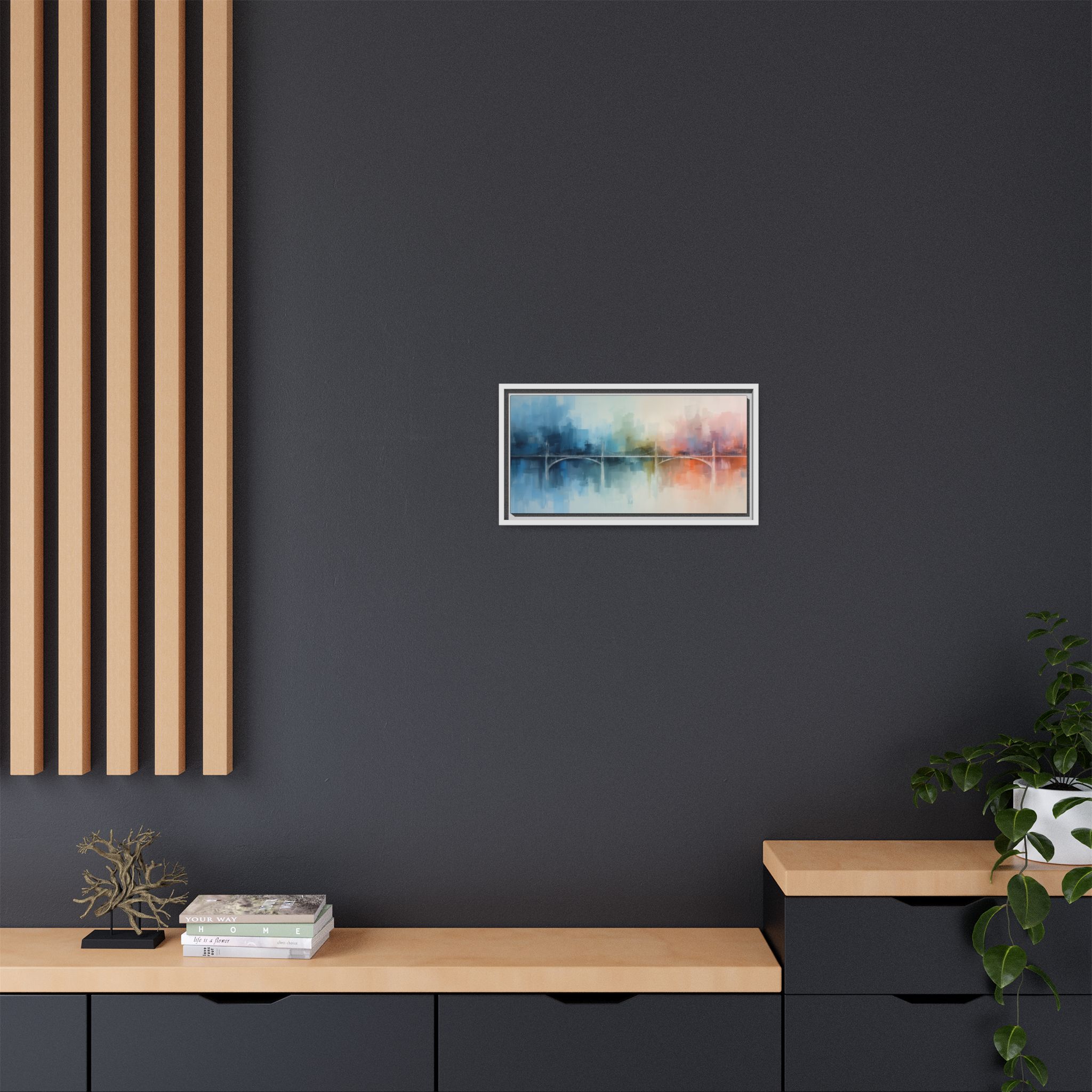 Abstract Cityscape Matte Framed Canvas Print – 20x10" - Image 4