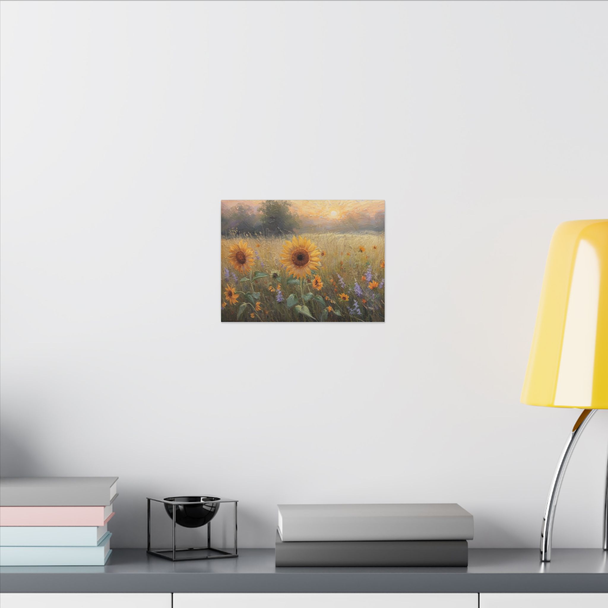 Impressionist, Sunflower Meadow, Matte Canvas 12x9" - Image 4