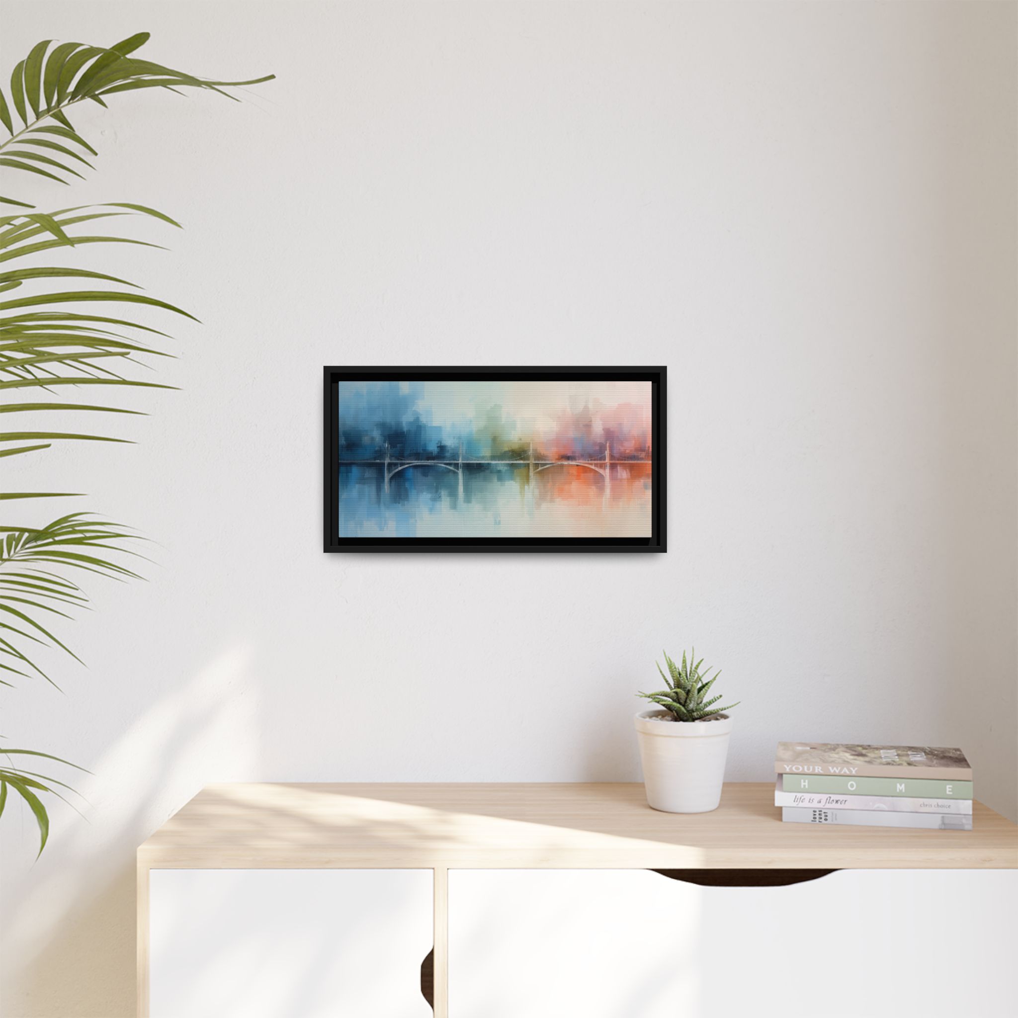 Abstract Cityscape Matte Framed Canvas Print – 20x10" - Image 7