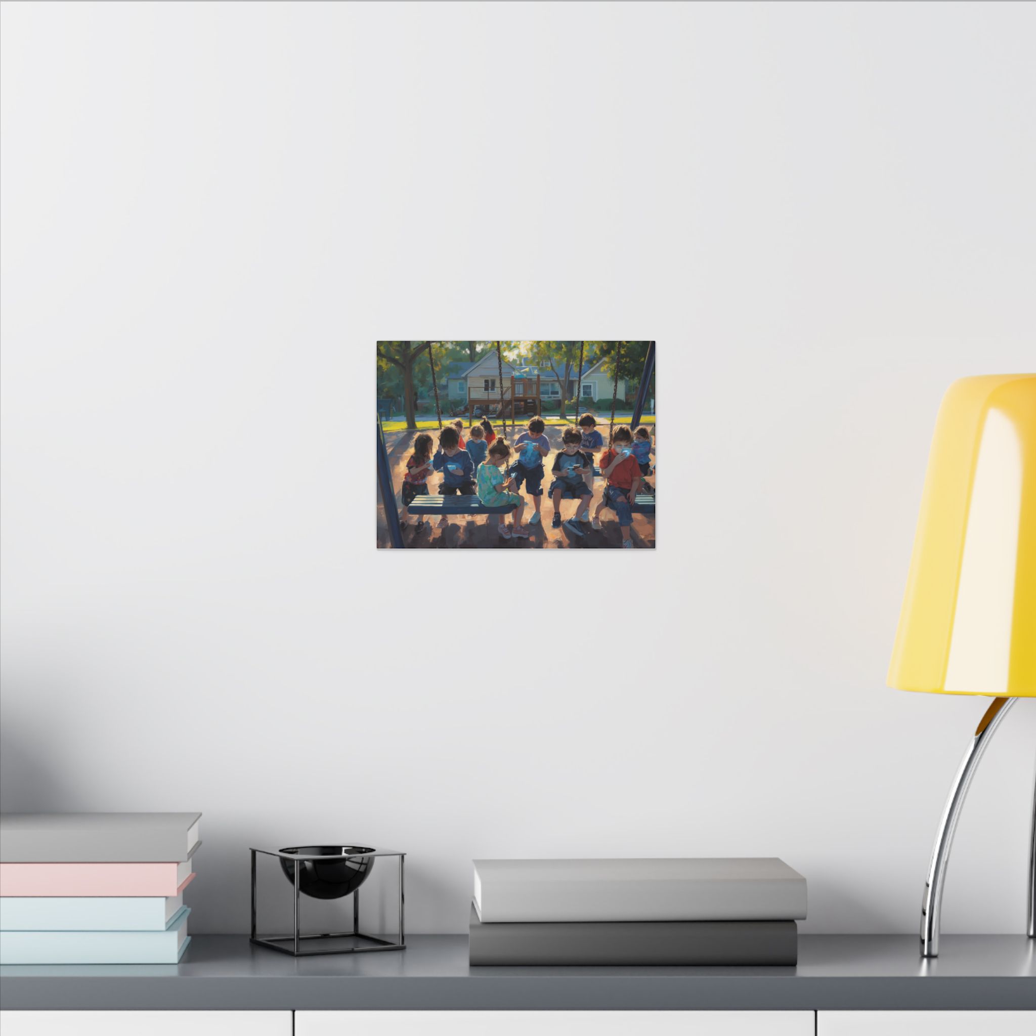 12 x 9 playground bench canvas print