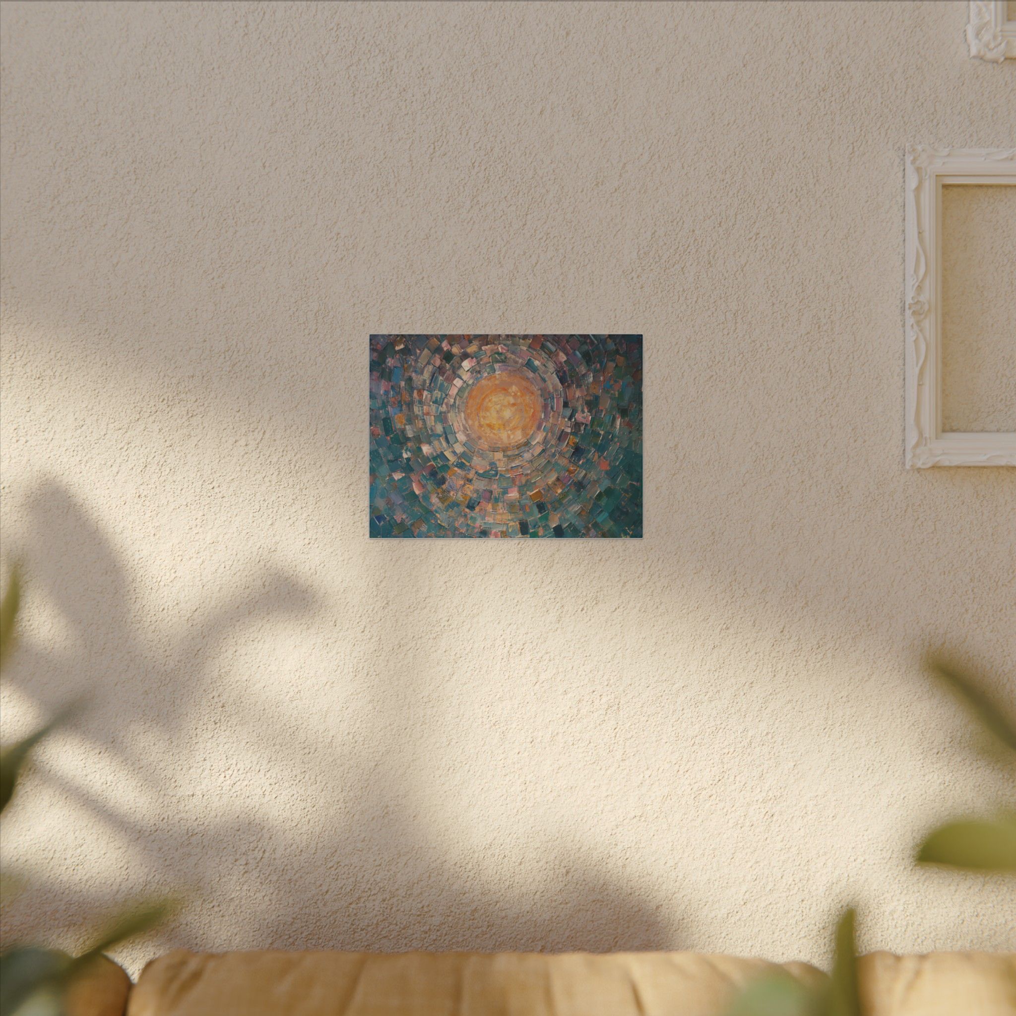 Abstract impressionist sunburst wall art