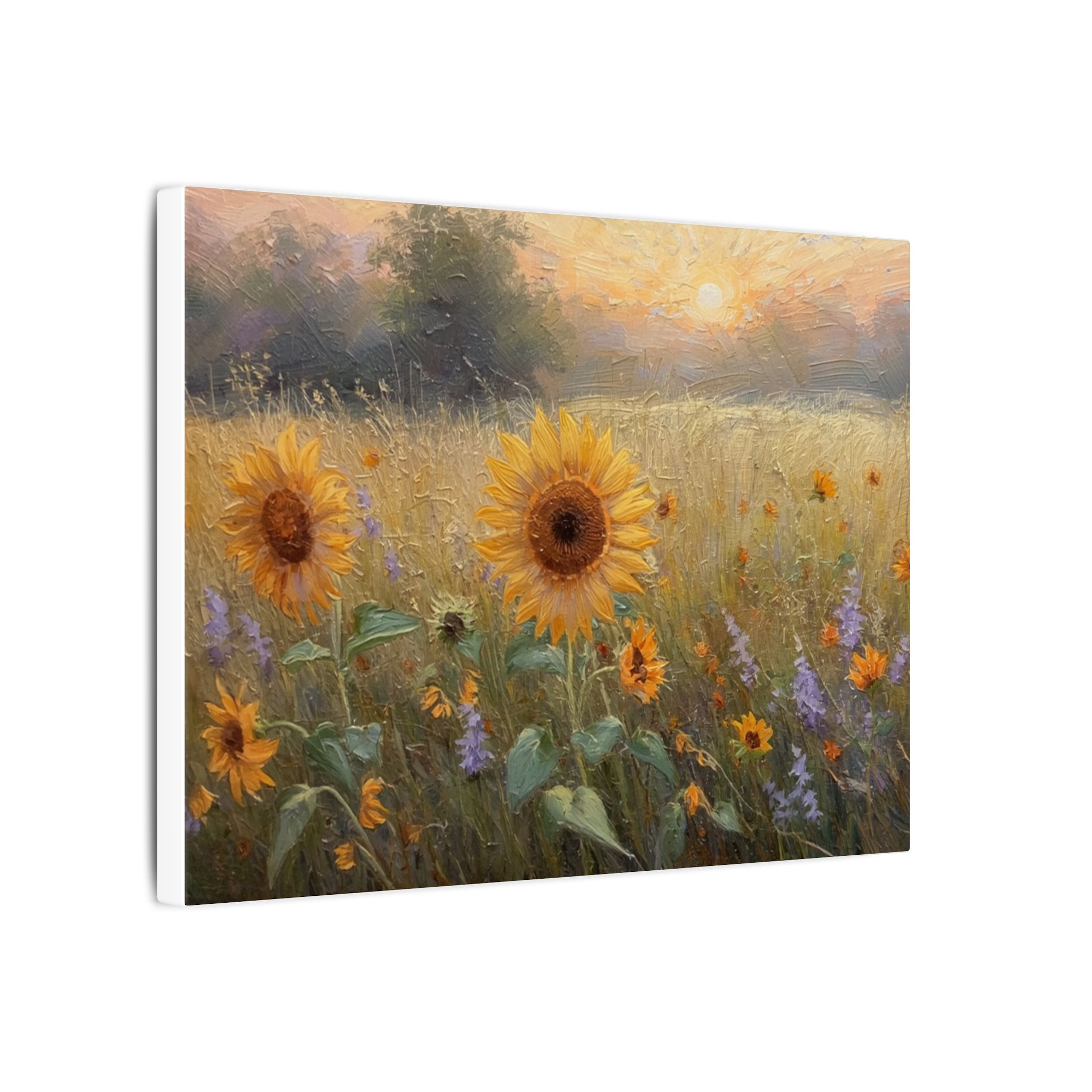 Impressionist, Sunflower Meadow, Matte Canvas 12x9" - Image 2