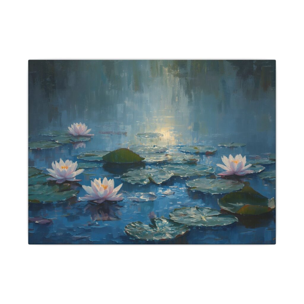 Impressionist, Water Lily Pond, Matte Canvas 12x9"