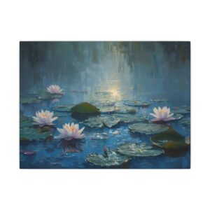 Impressionist, Water Lily Pond, Matte Canvas 12x9"