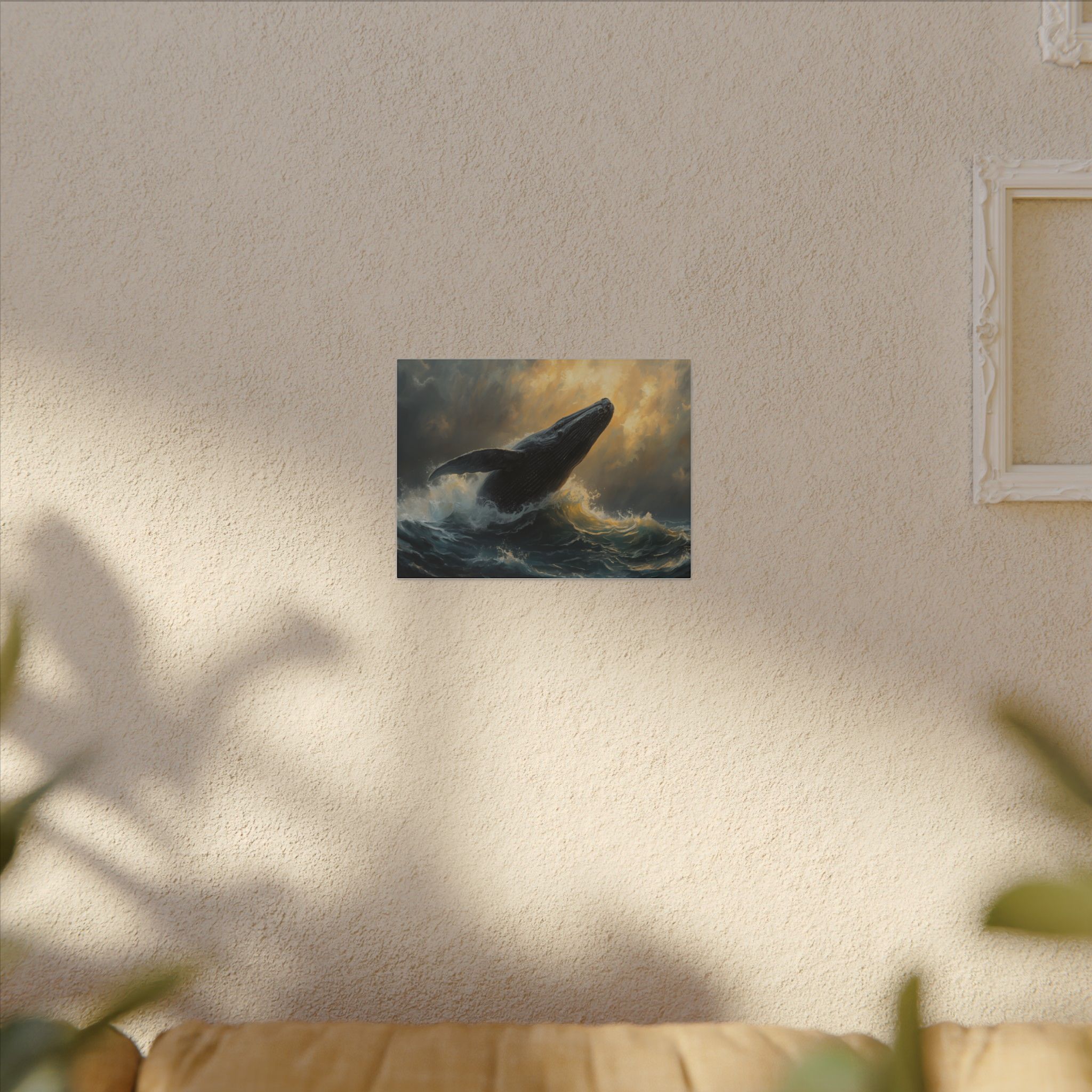 Dramatic ocean whale wall art