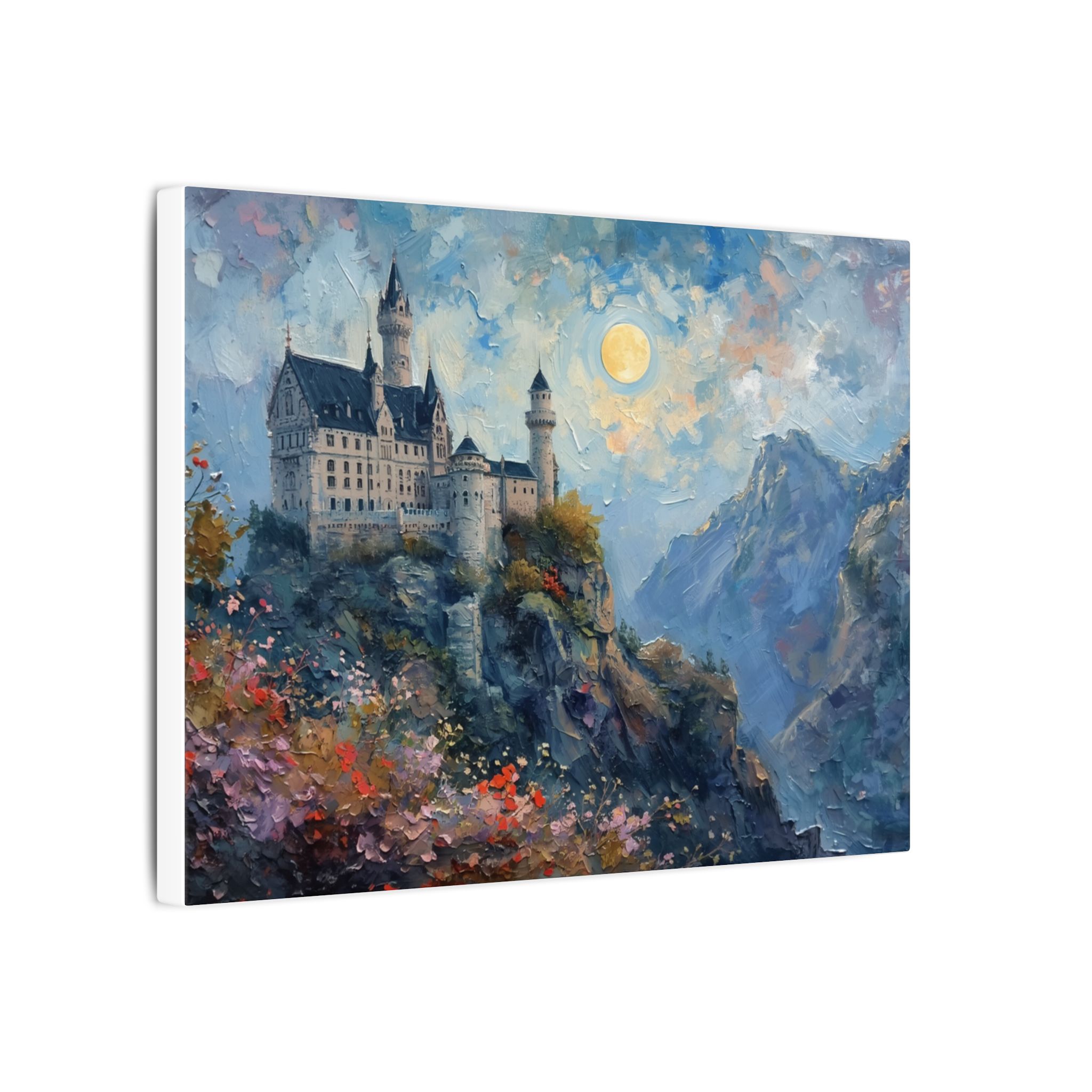 Impressionist fantasy castle on stretched matte canvas