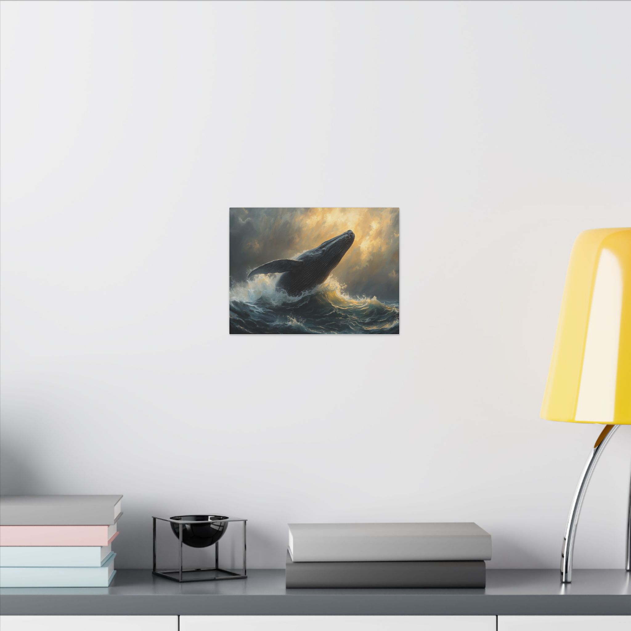 12 x 9 breaching whale canvas print
