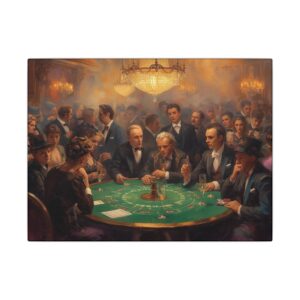 Vintage casino poker night canvas artwork