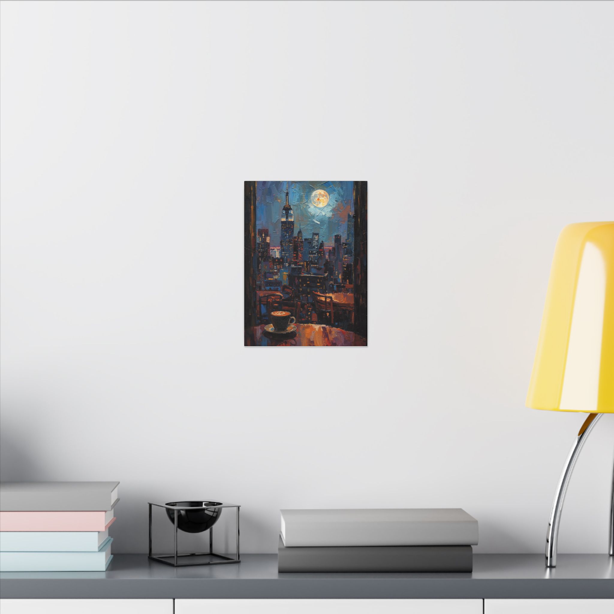 9 x 12 city night coffee canvas print