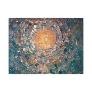 Radiant abstract sunburst canvas artwork