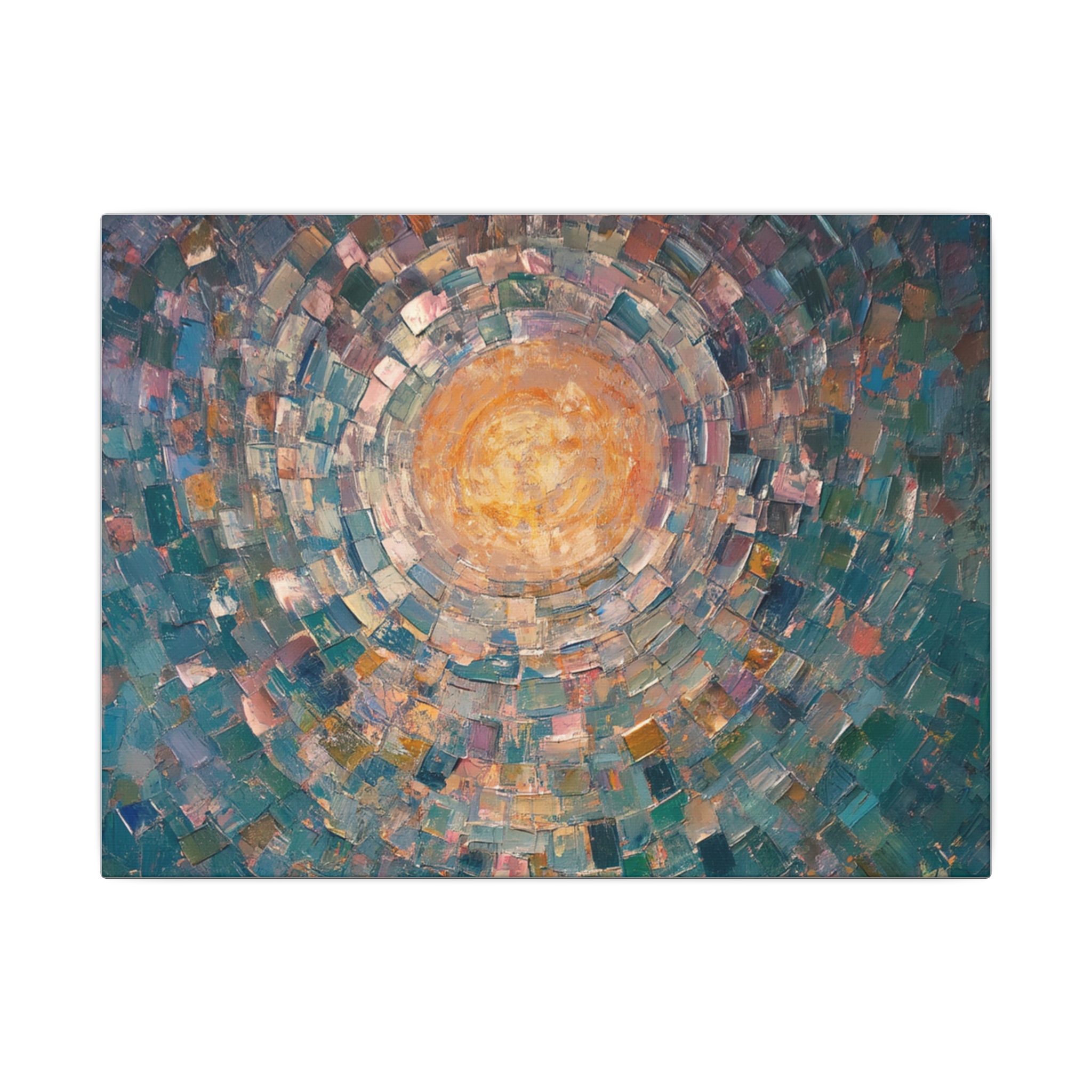 Radiant abstract sunburst canvas artwork