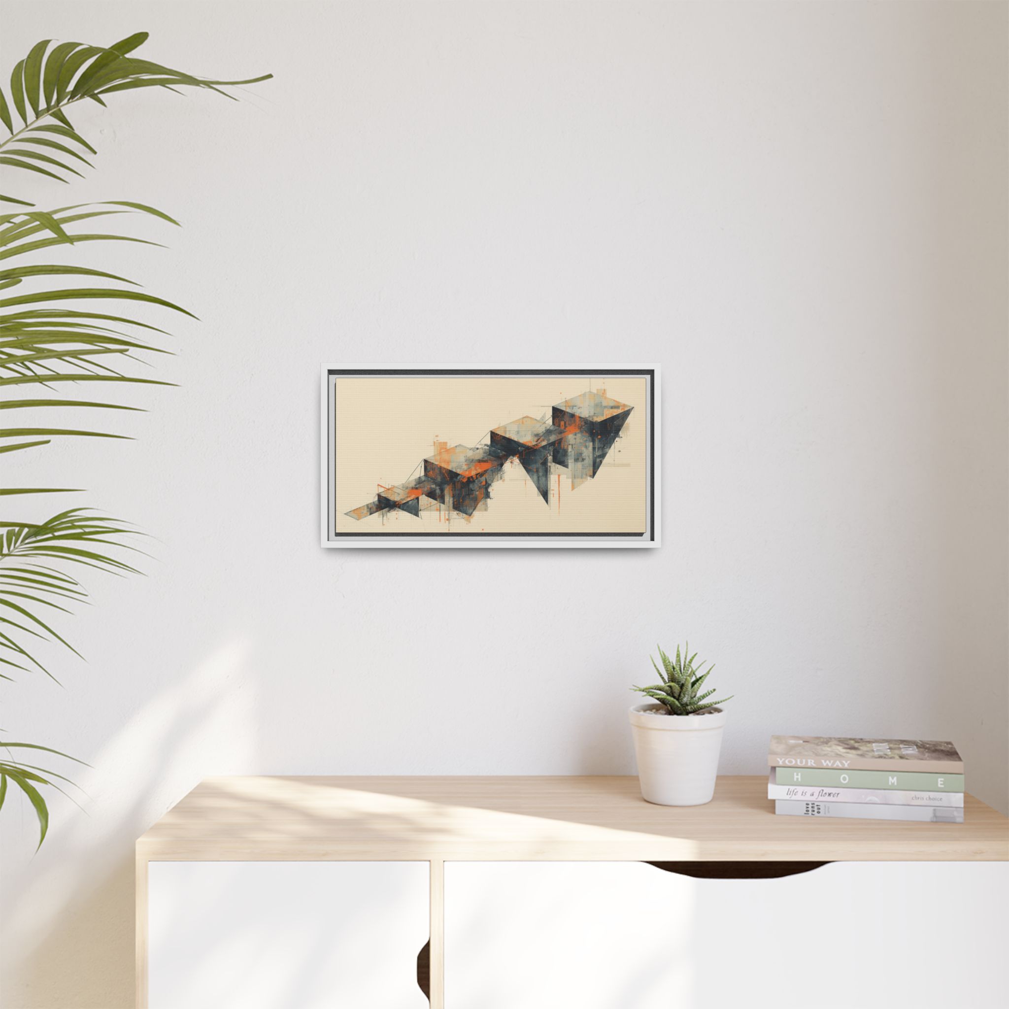 Abstract Geometric Matte Canvas Print Wall Art Framed – 20x10" - Image 7