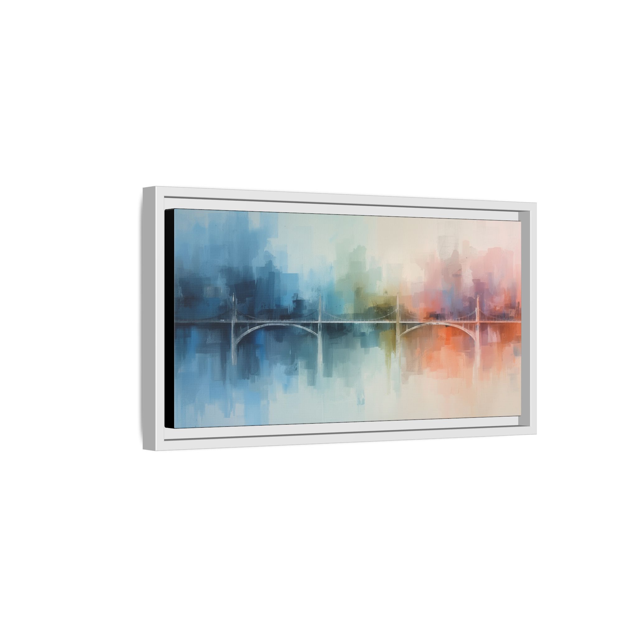 Abstract Cityscape Matte Framed Canvas Print – 20x10" - Image 2