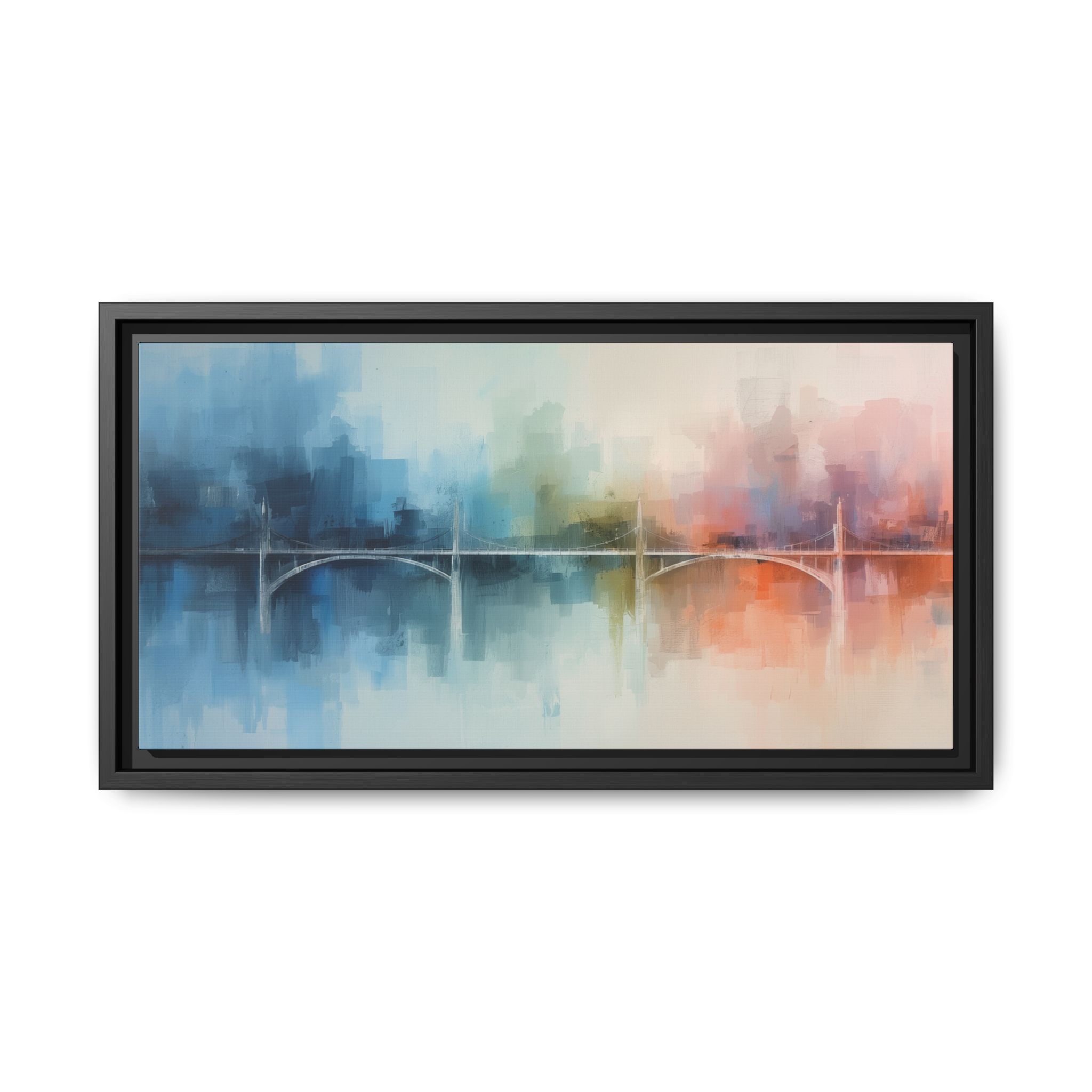 Abstract Cityscape Matte Framed Canvas Print – 20x10" - Image 5