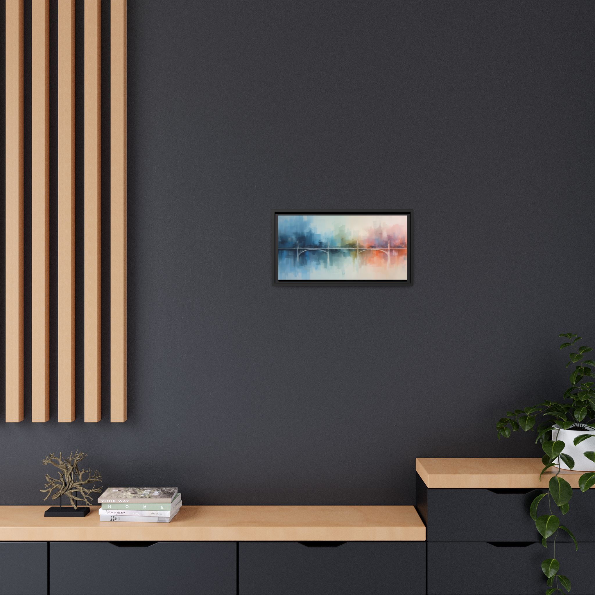 Abstract Cityscape Matte Framed Canvas Print – 20x10" - Image 8