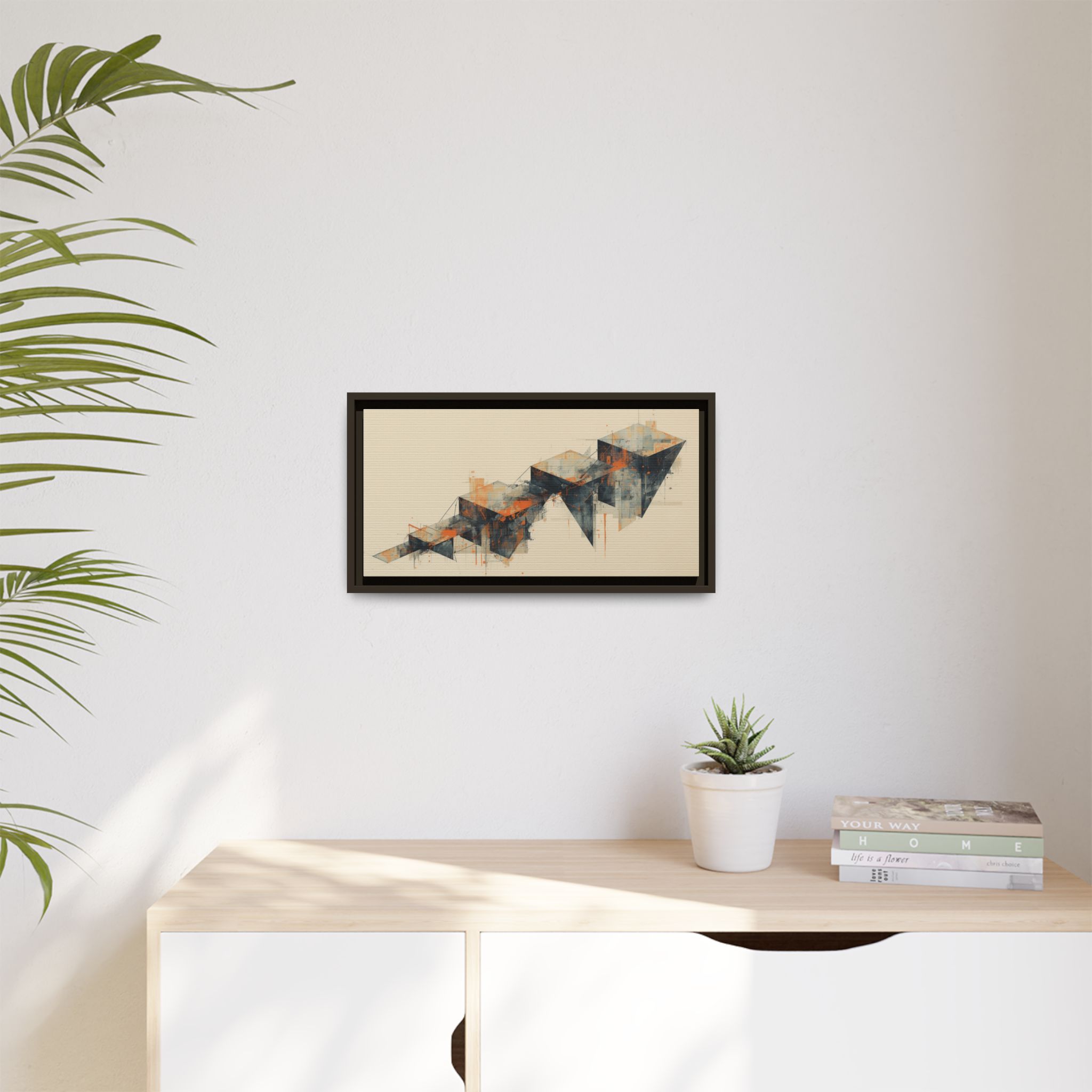 Abstract Geometric Matte Canvas Print Wall Art Framed – 20x10" - Image 15