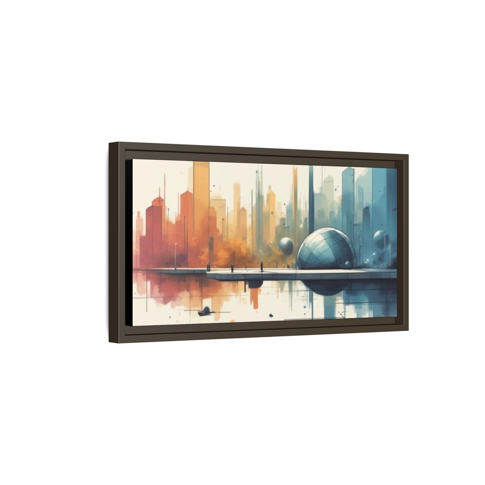 Futuristic Cityscape Matte Framed Canvas Print – 20x10" - Image 13