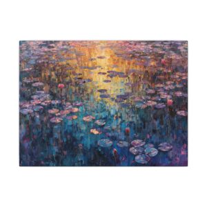 Water lilies pond canvas artwork