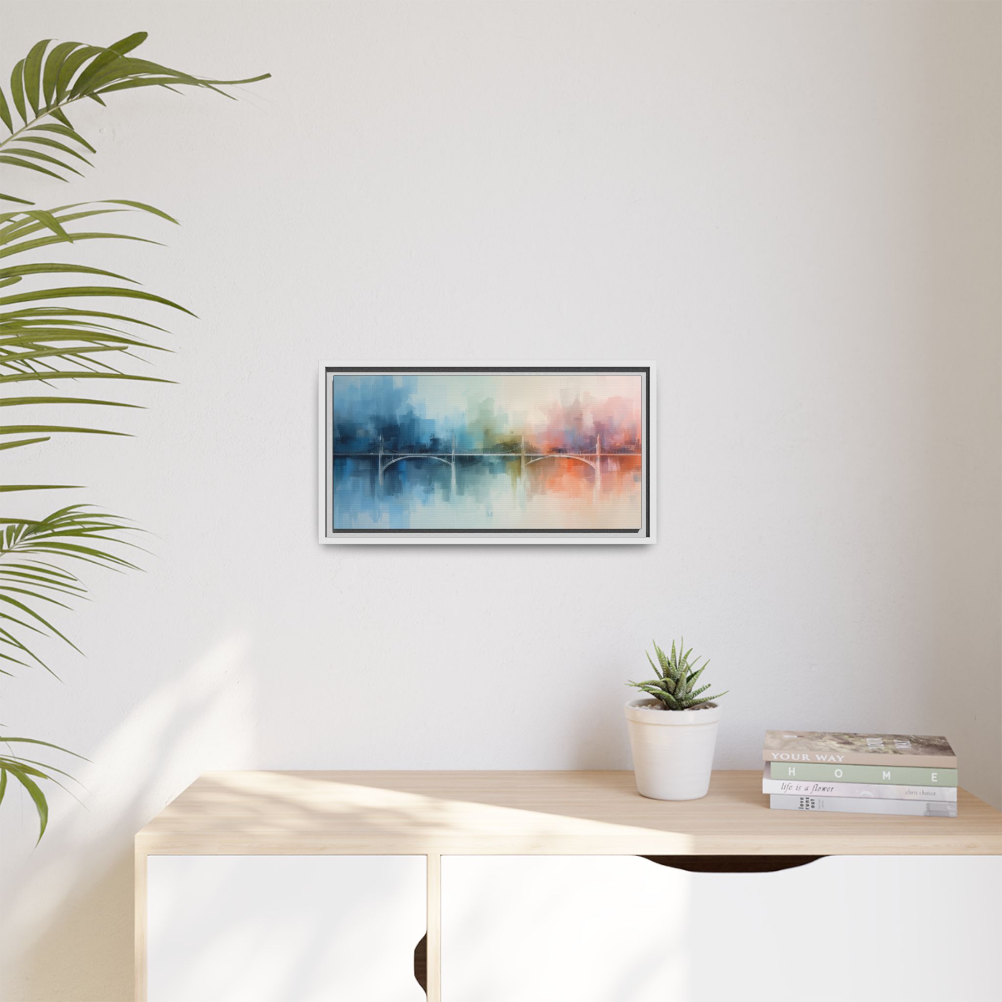 Abstract Cityscape Matte Framed Canvas Print – 20x10" - Image 3