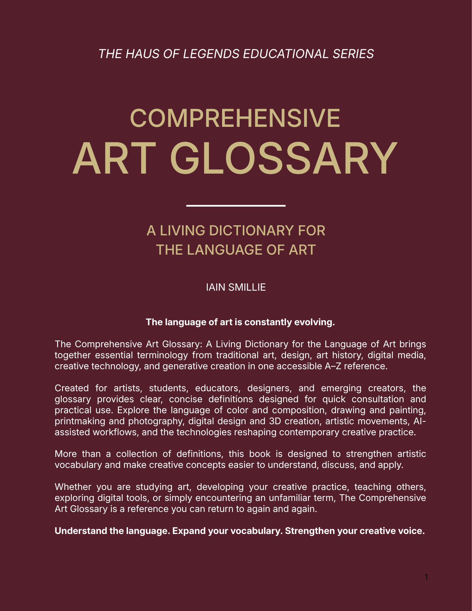 Comprehensive Art Glossary Digital Edition
